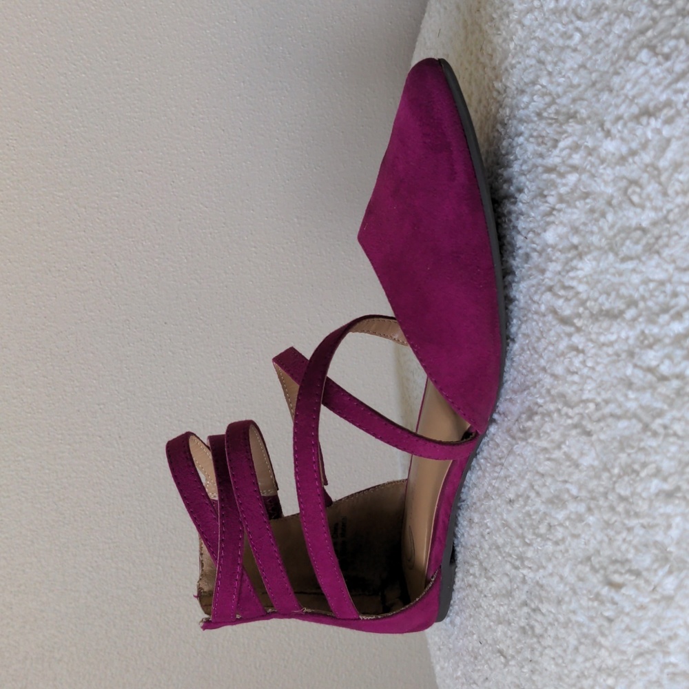 Plum Strappy Flats